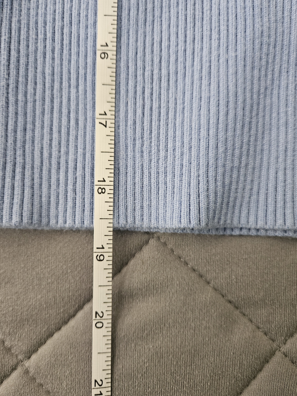 Open Edit Ribbed Square-Neck Long Sleeve Top - Light Blue Size XS Minimalist - Picture 5 of 7